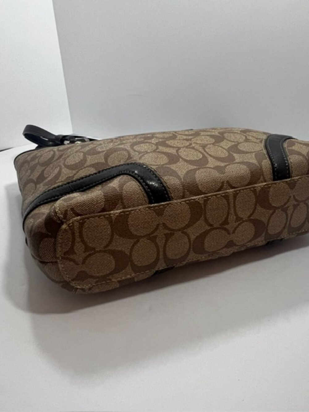 COACH PEYTON HERITAGE TOTE F18917 TAN / DRK BROWN - Picture 9 of 16